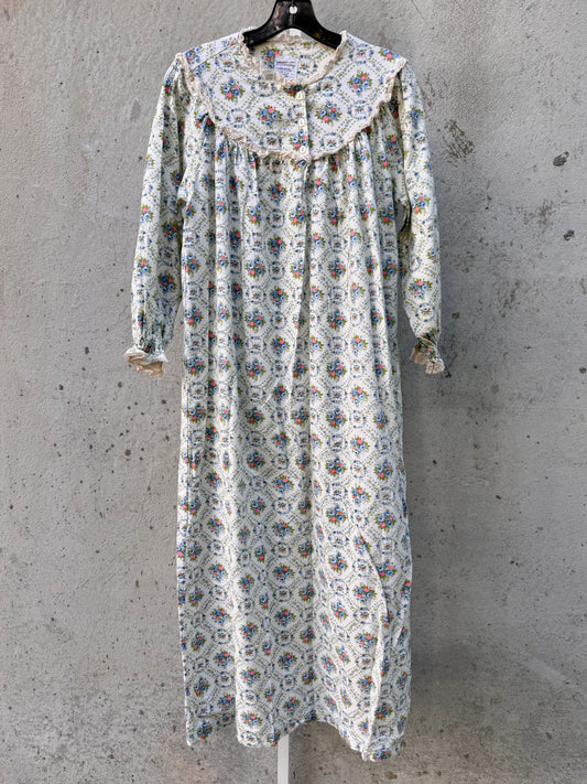 1960s Cream Floral Nightgown
