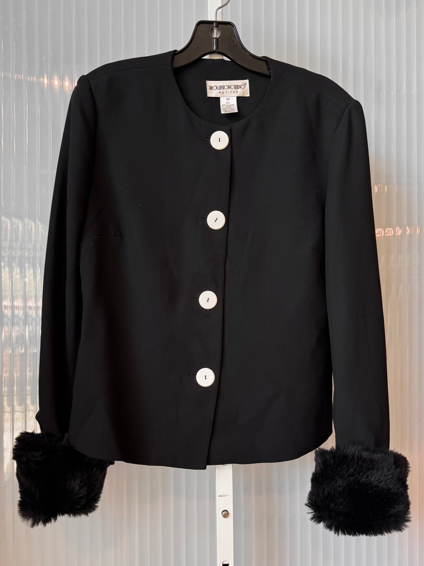 1990s Button Up Jacket with Removable Fur Cuffs