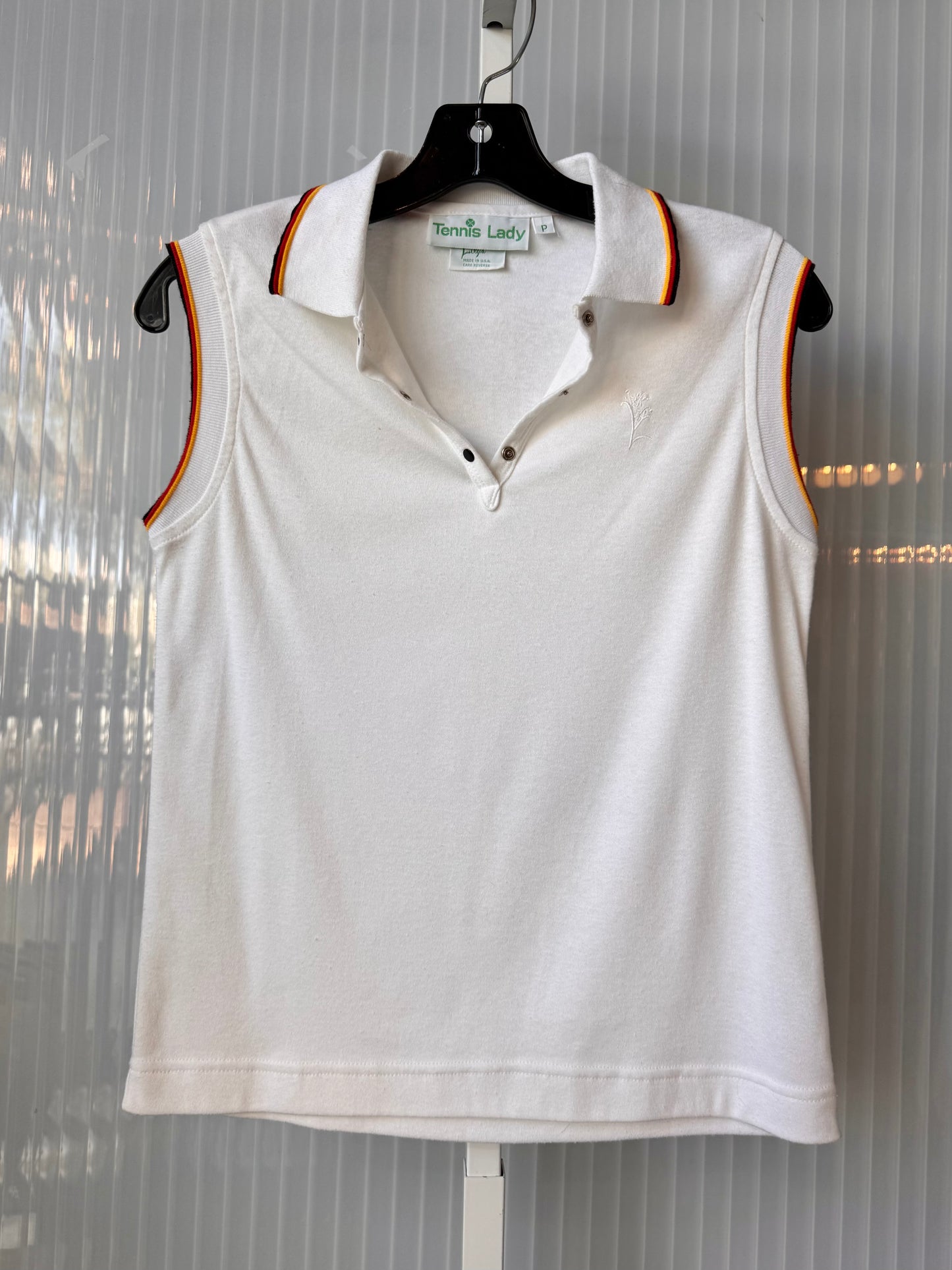1980s White Sleeveless Tennis Shirt & Shorts Set