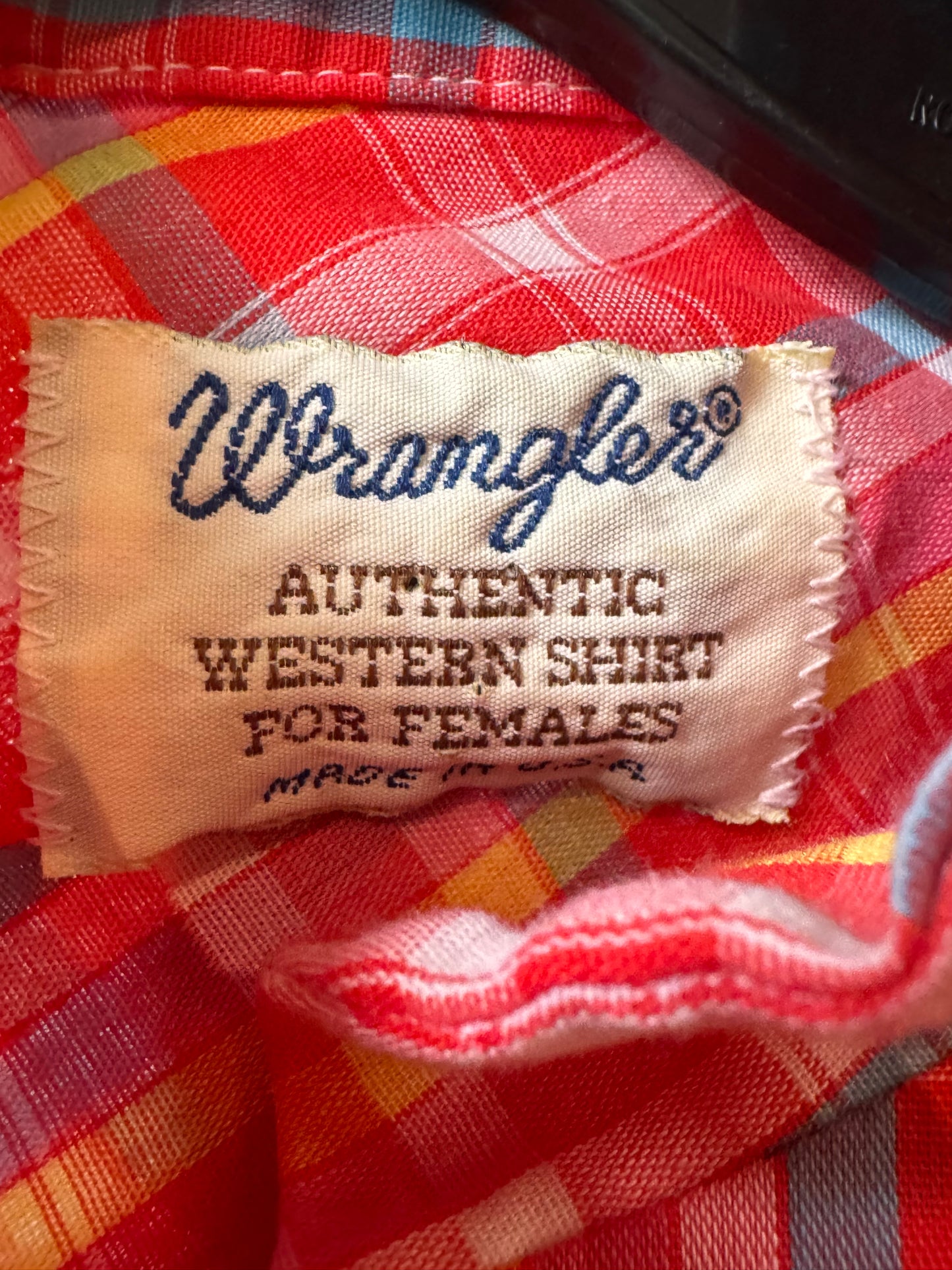 1970s Wrangler Red Plaid Ruffled Button-up Shirt