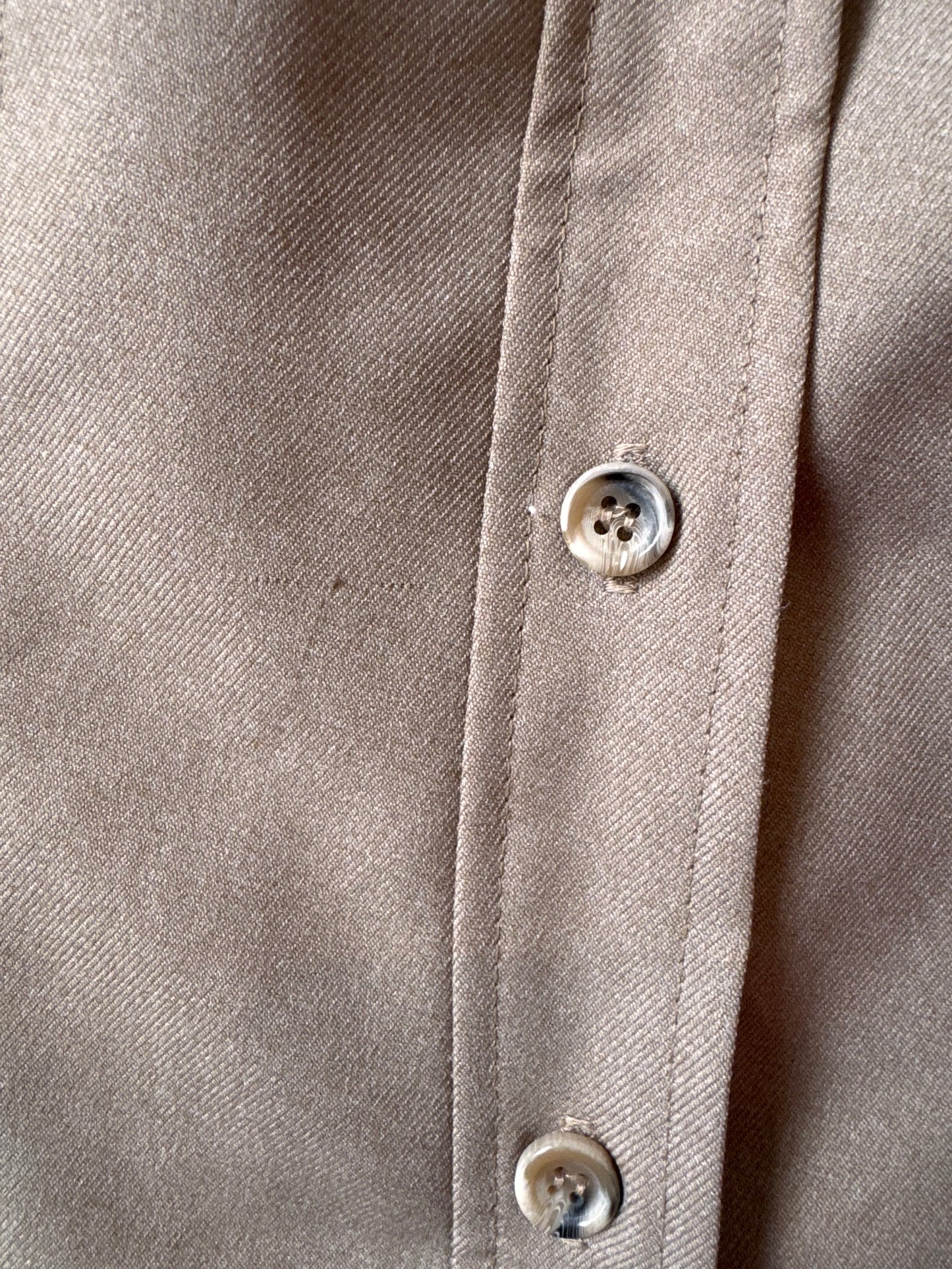 1970s Beige Point-Collar Shacket
