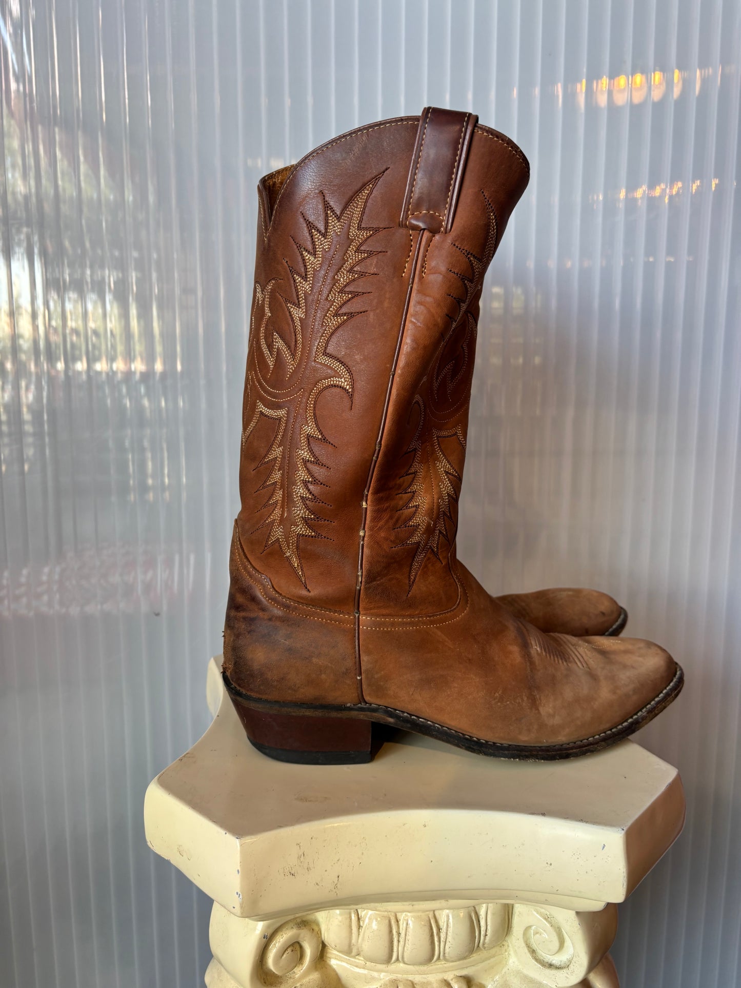 Tony Lama Brown Suede Cowboy Boots