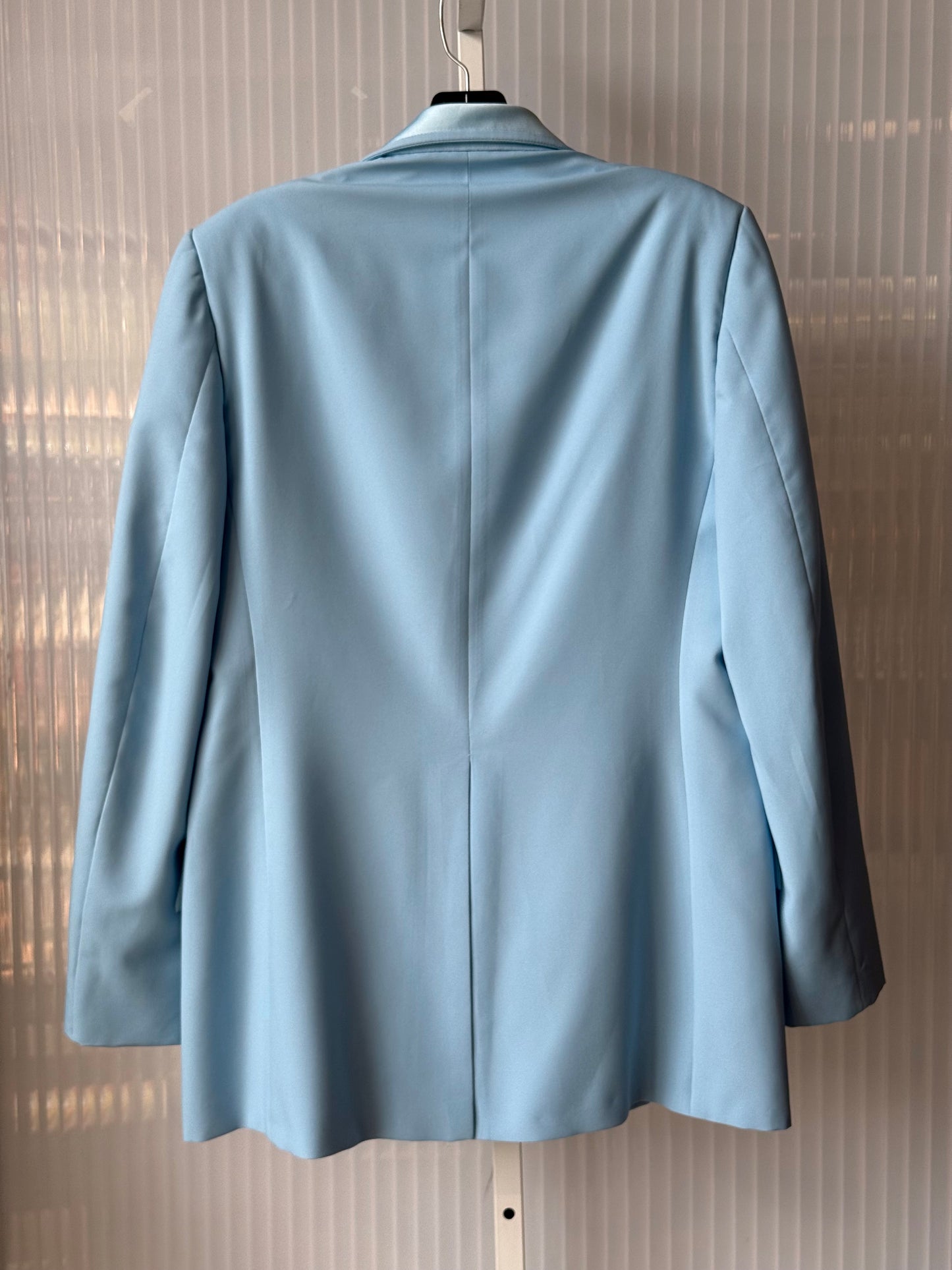 1970s Powder Blue Tuxedo Jacket, Pants, Cummerbund & Jabot Set