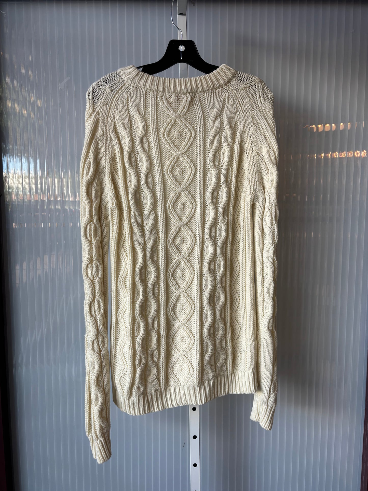 1980s White Cable Chunky Knit Sweater