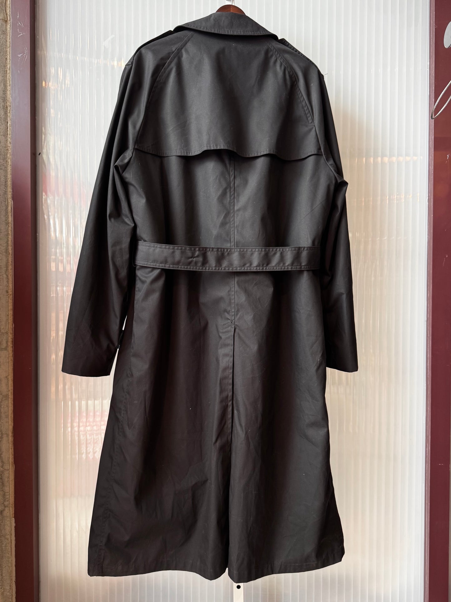 1990s Military Black Trench Coat
