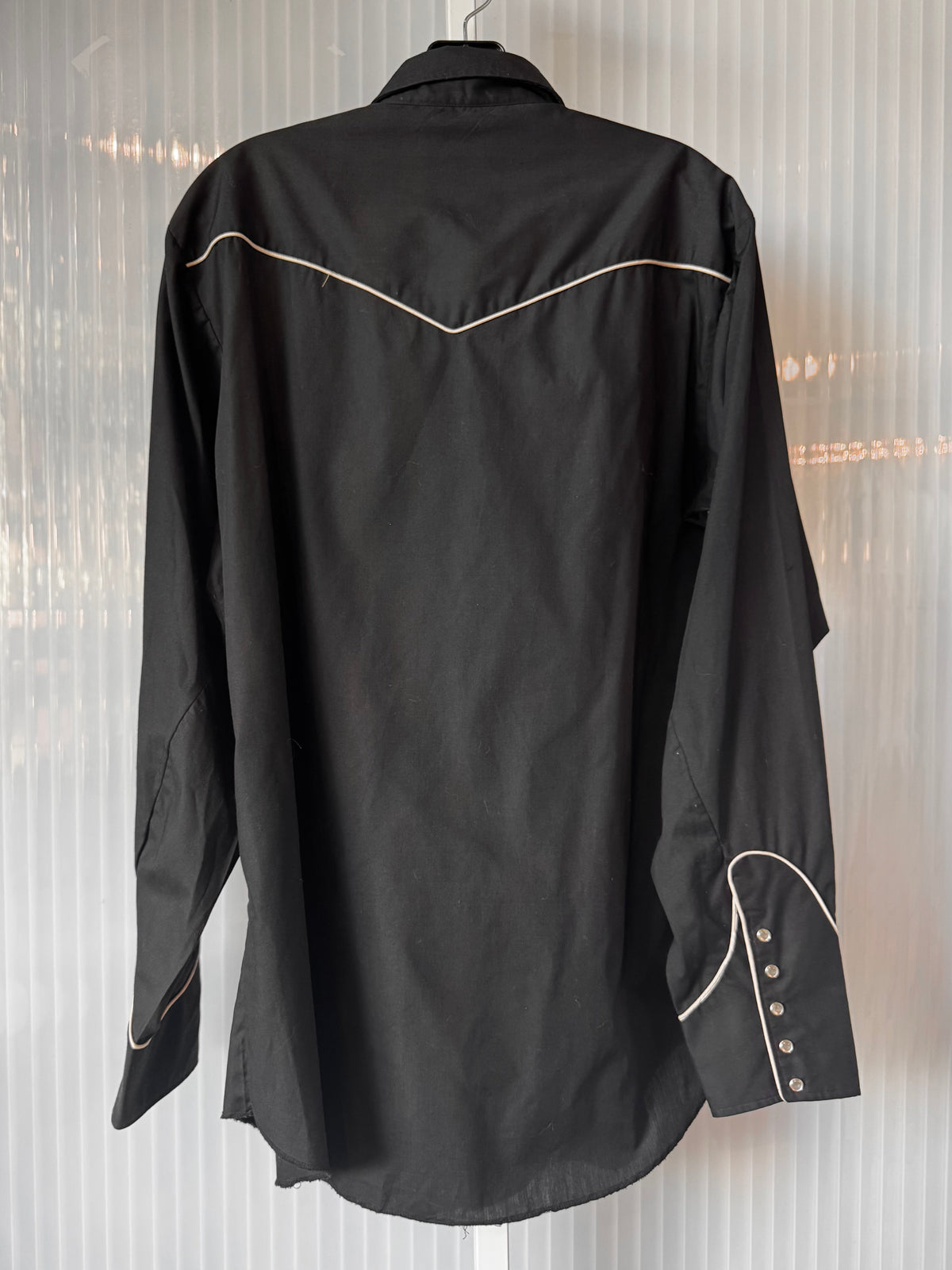 1970s Black Western Pearl-Snap Shirt