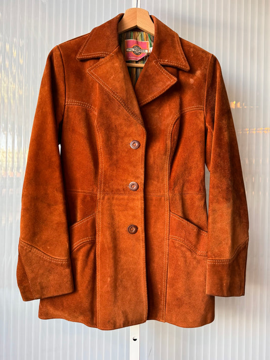 1970s Warm Brown Suede Western Jacket