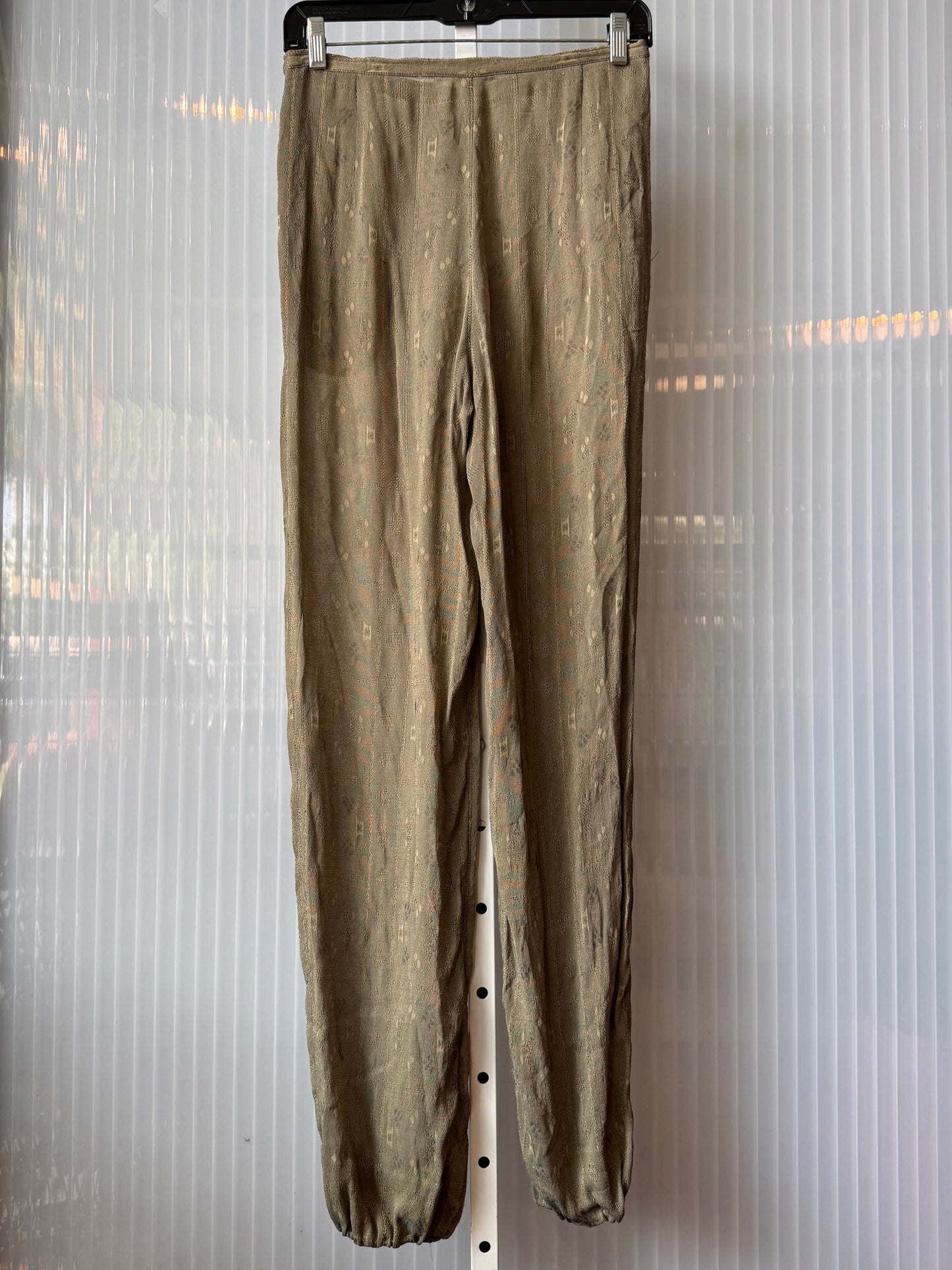 1990s Giorgio Armani Olive Green Textured Pants