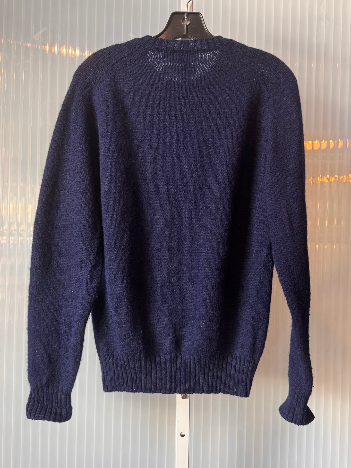 1950s Navy Blue Wool Knit Cardigan