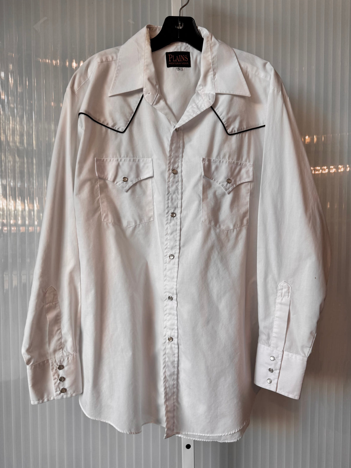 1990s White Western Pearl-Snap Shirt