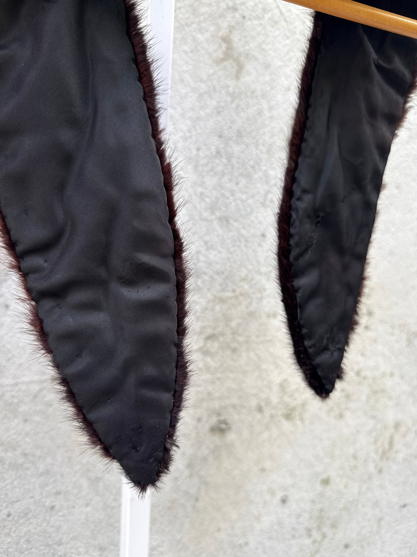 Dark Brown Lined Mink Fur Collar