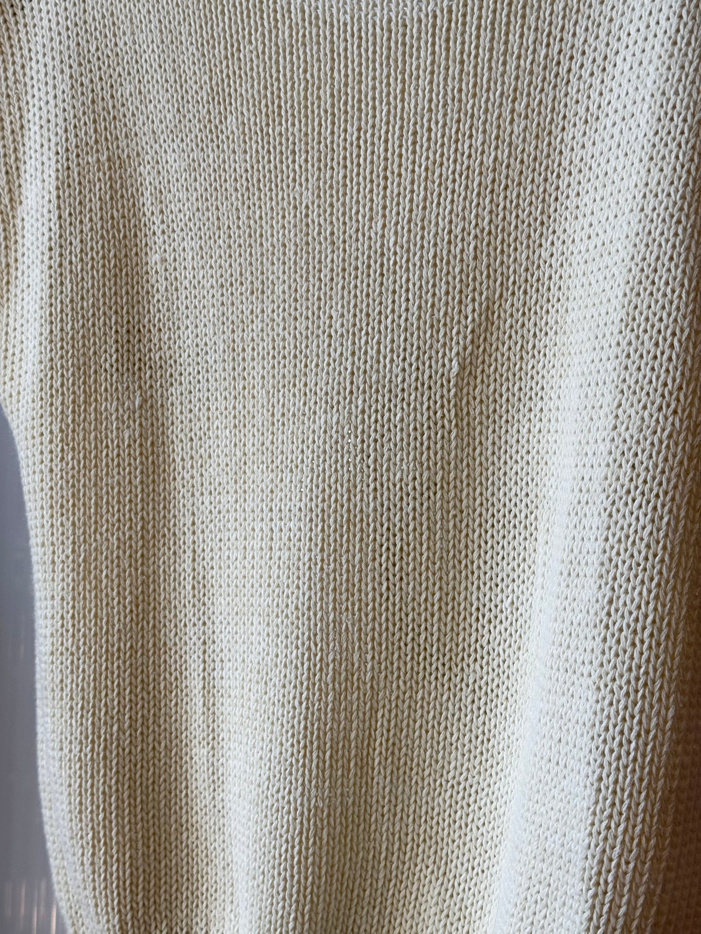 1980s Cream Chunky Knit Sweater Vest w/ Pastel Design