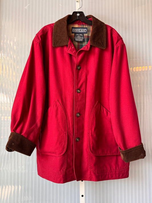 1990s Red Barbour Jacket with Flannel Lining