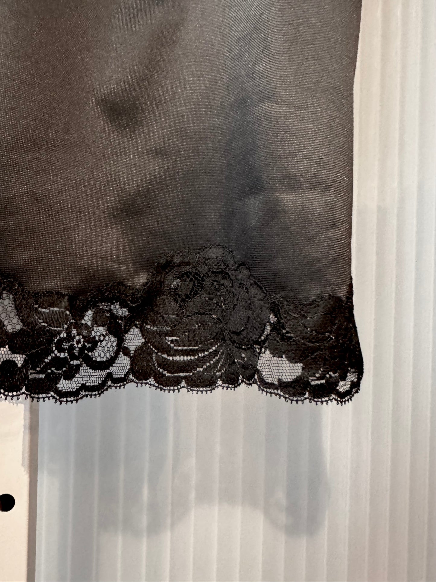 1960s Black Slip with Floral Lace Trim