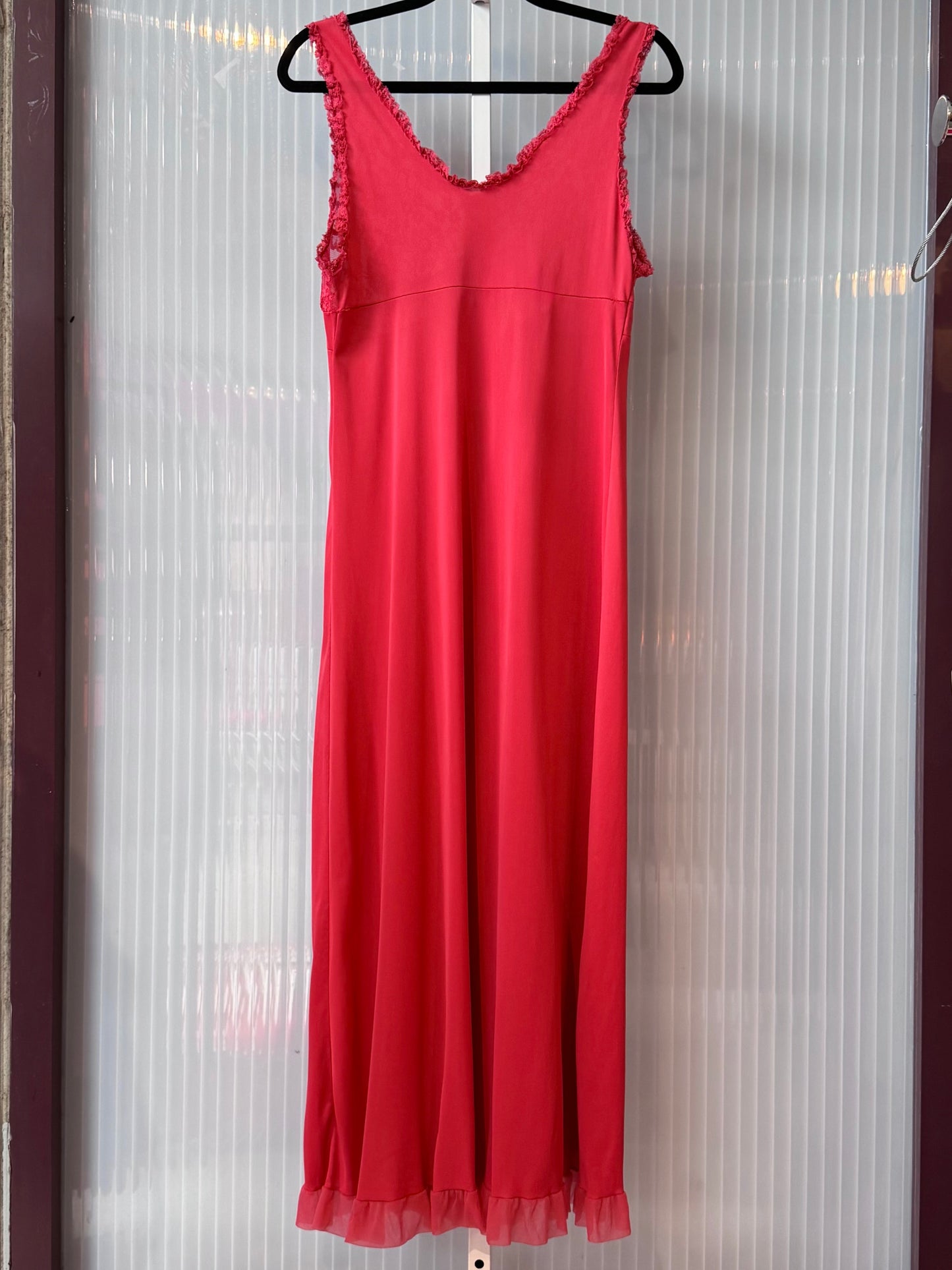 1960s Hot Pink Slip with Lace Cups