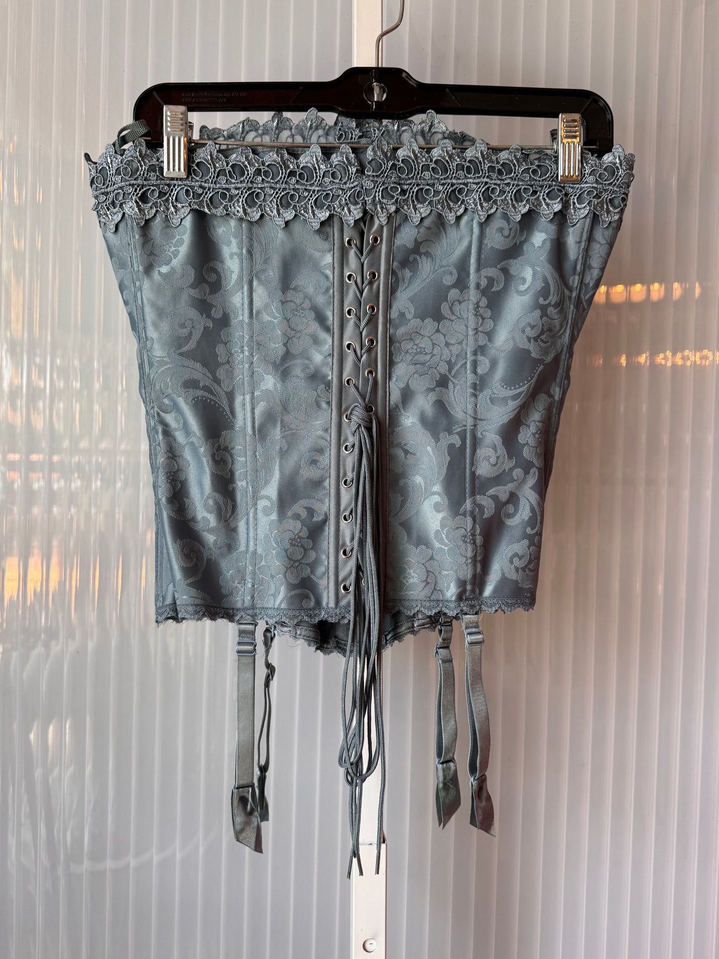 Y2K Fredericks of Hollywood Powder Blue Jacquard Corset