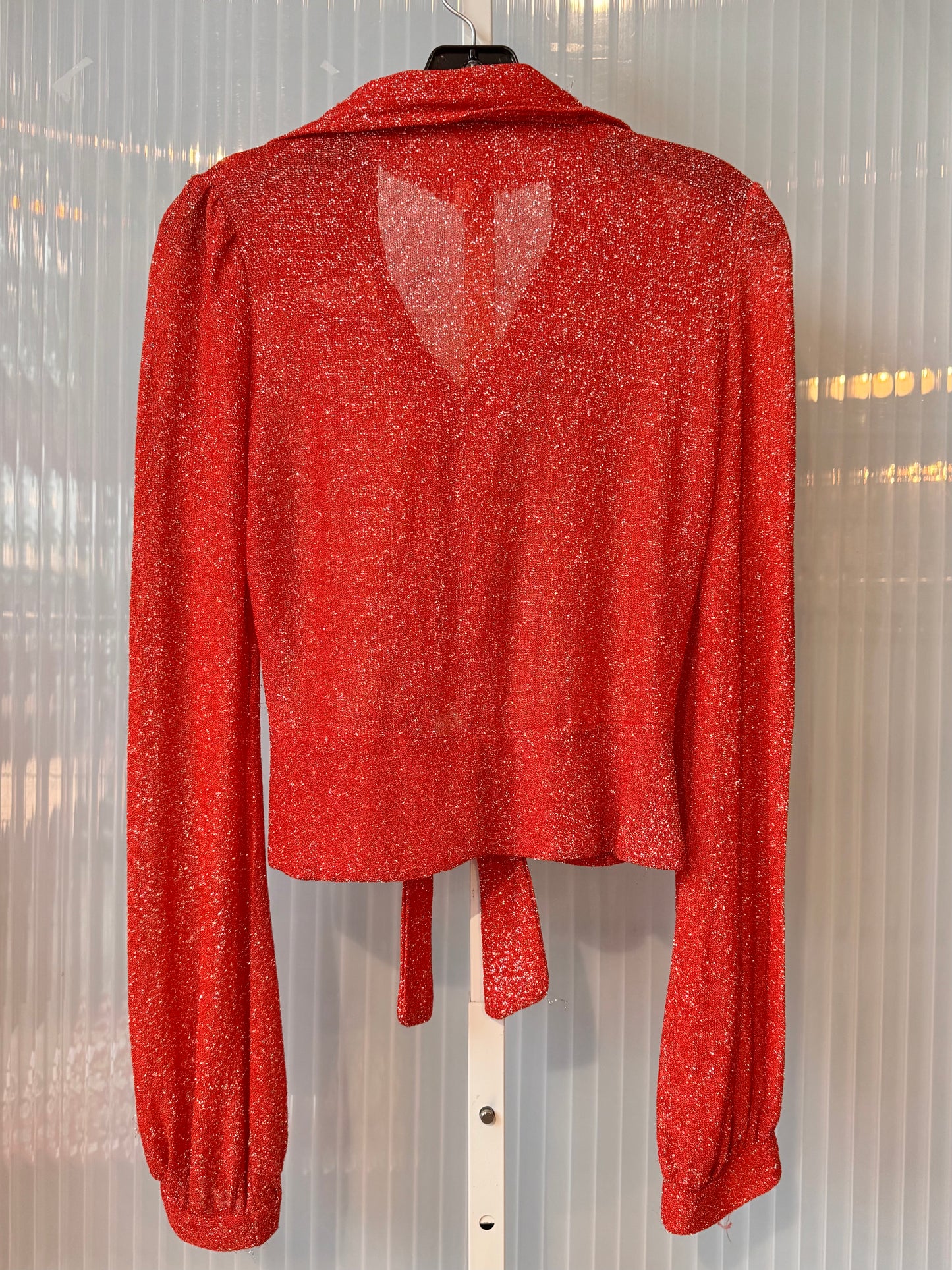 1970s Sparkly Red Disco Top
