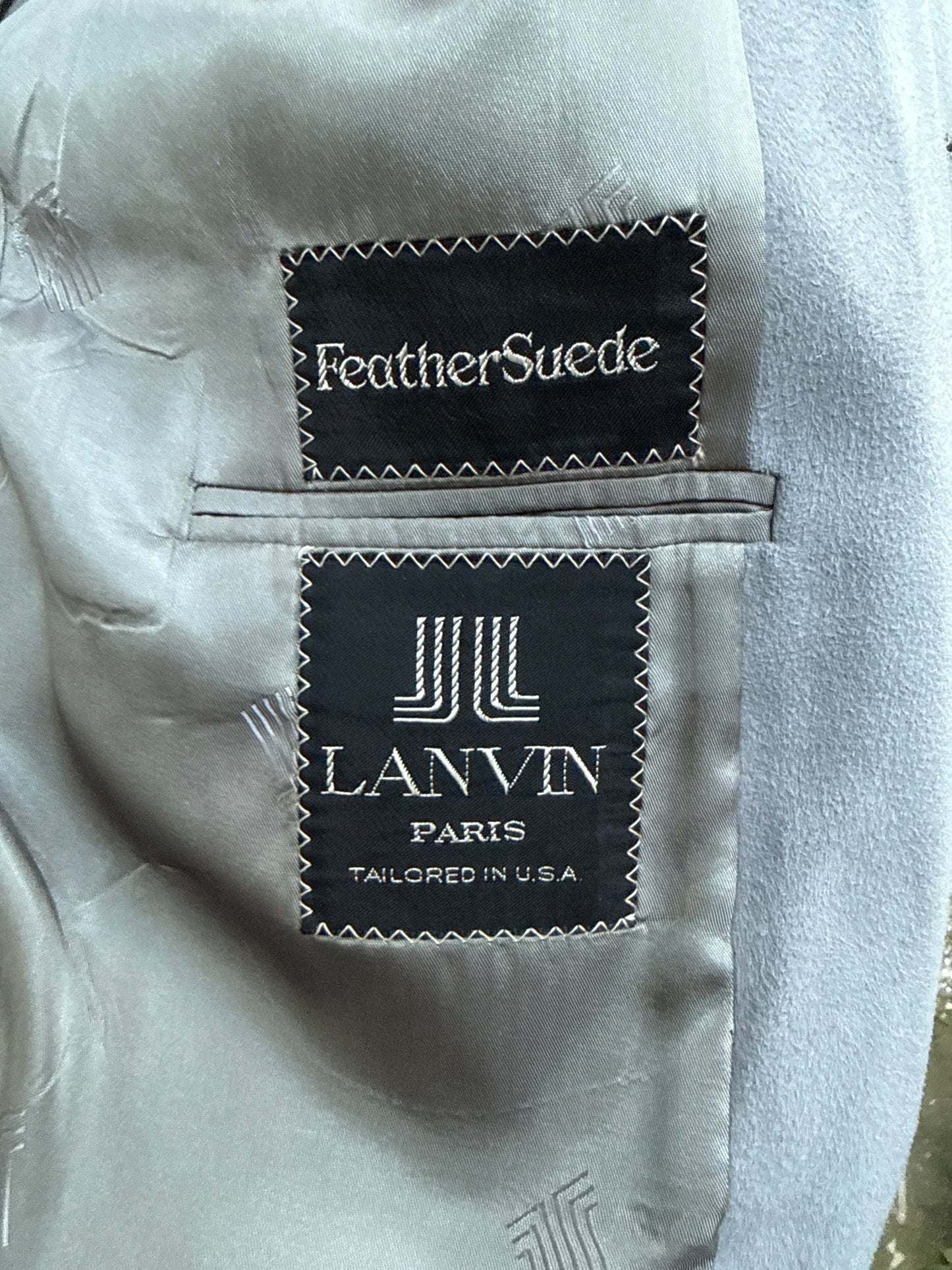 1970s Lanvin Grey Suede Suit Jacket