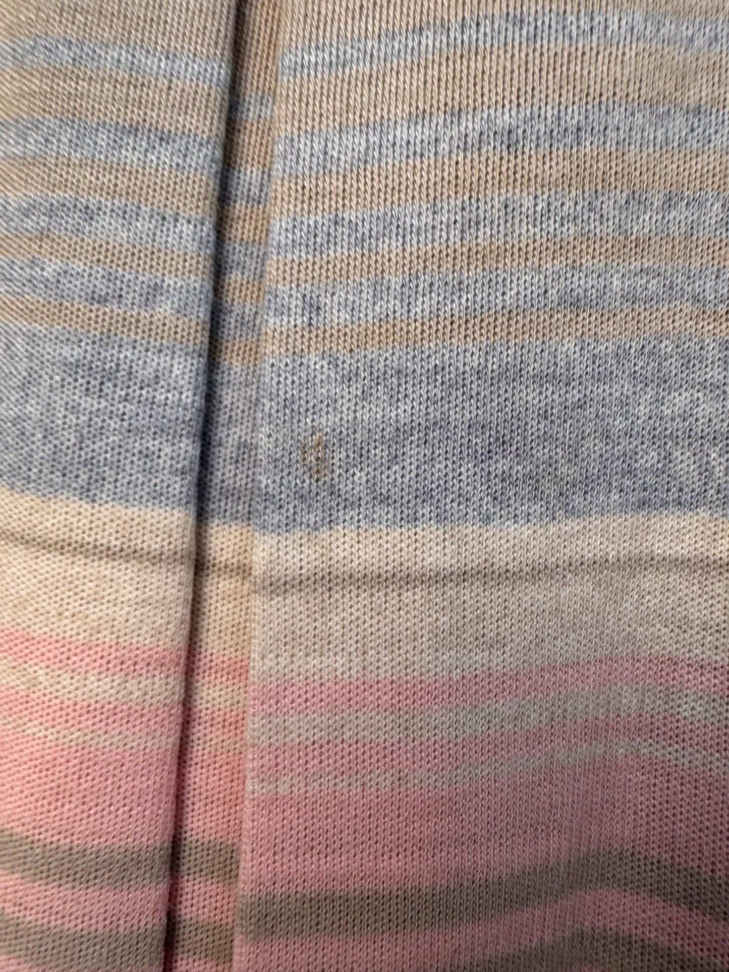 1950s Pink & Tan Striped Pleated Mid-Length Skirt