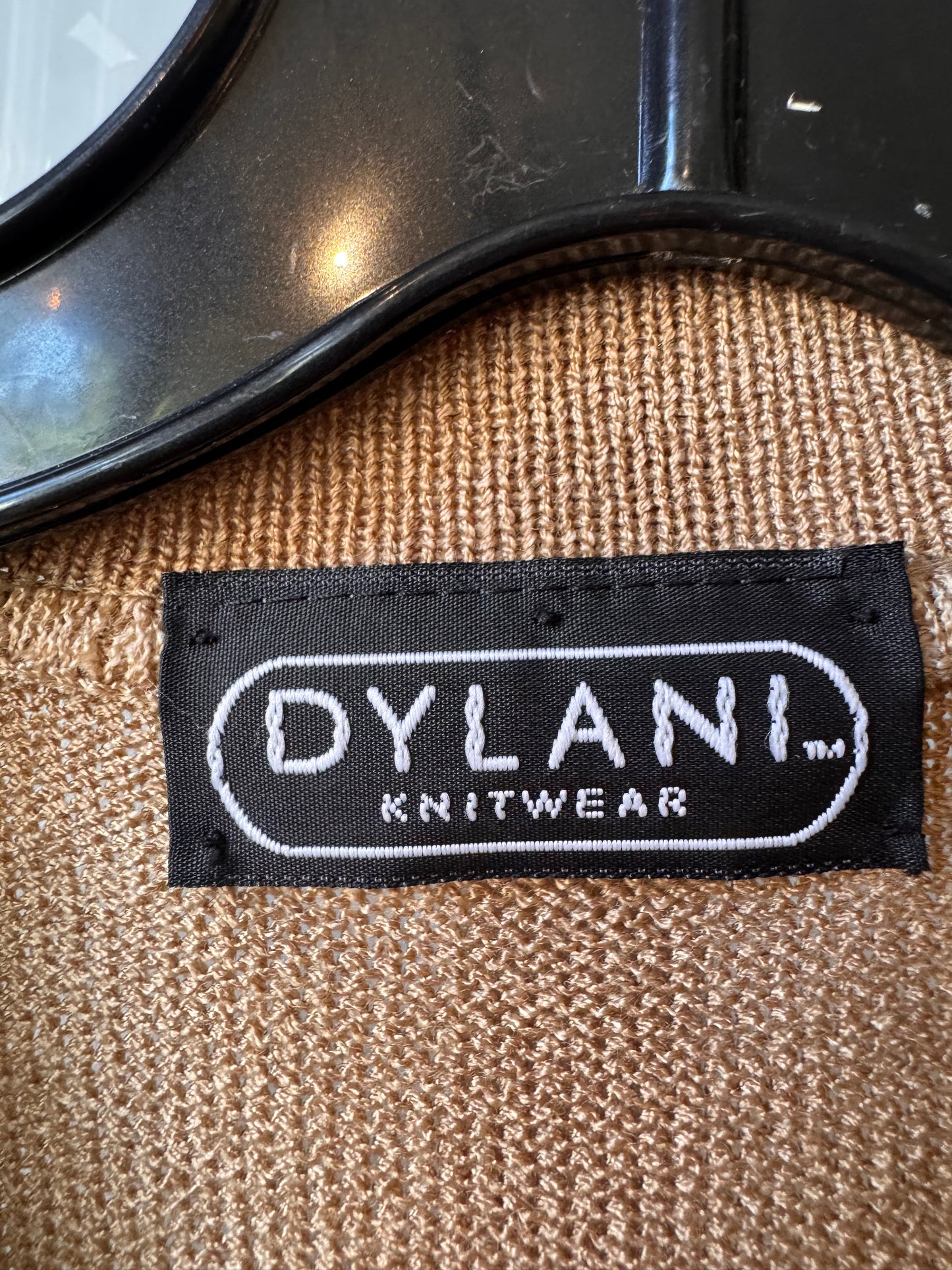 1980s Beige & Gold Knit Cardigan