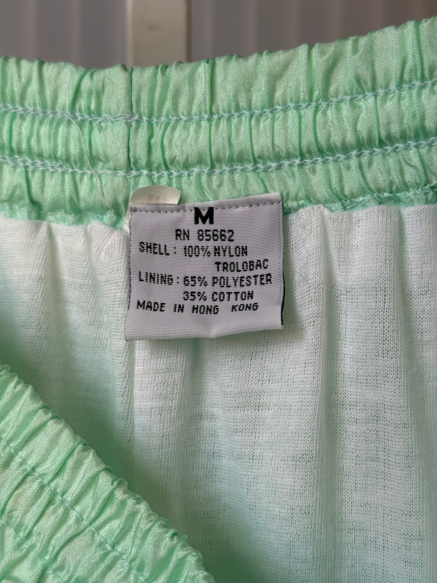 1990s Mint Green Windbreaker Jogging Pants