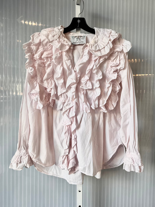 1980s White Ruffled Shirt