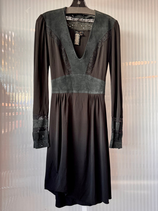 2000s Black Suede Dress