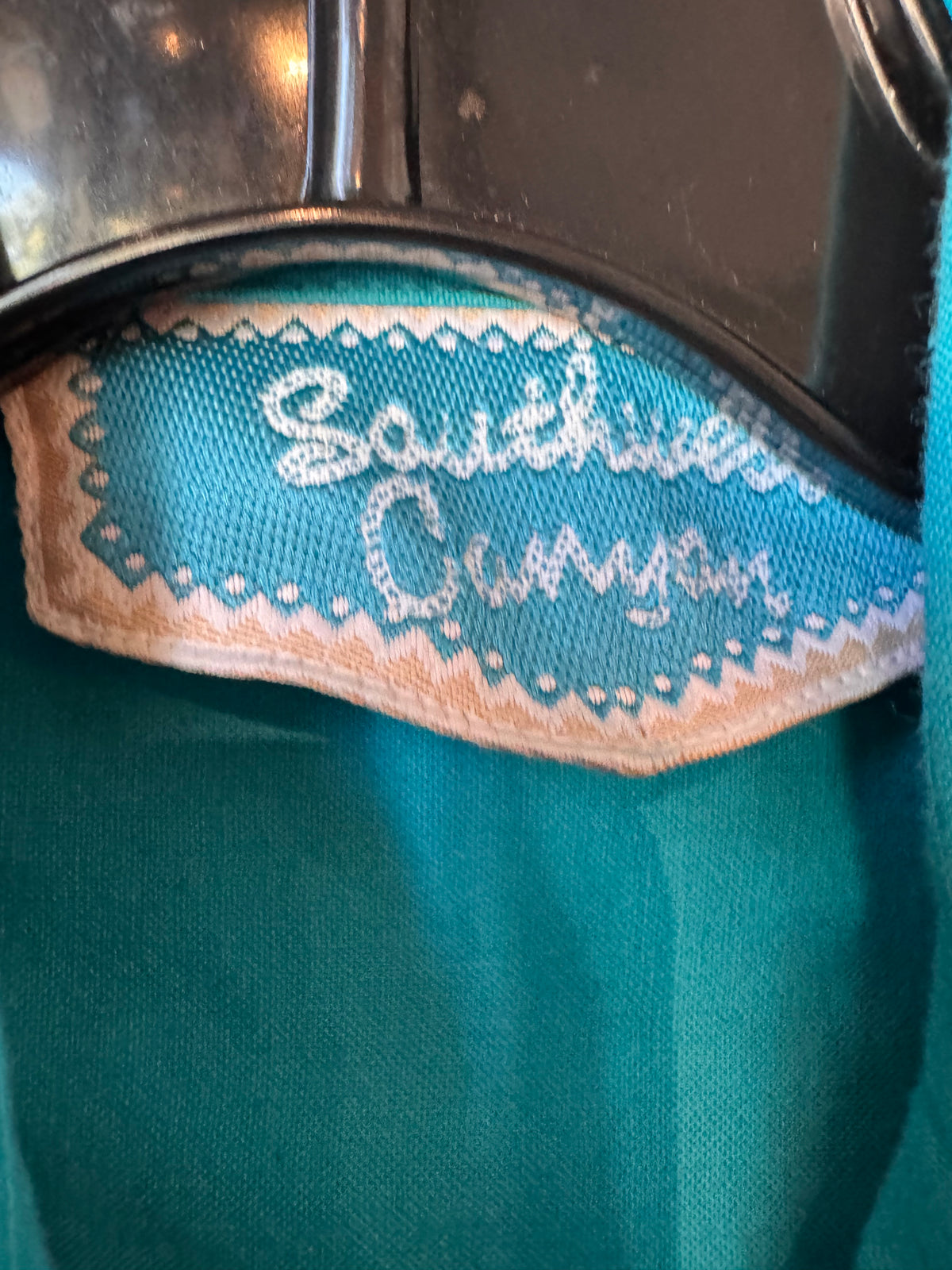1990s Beaded Fringe Blue Western Button-Up Shirt
