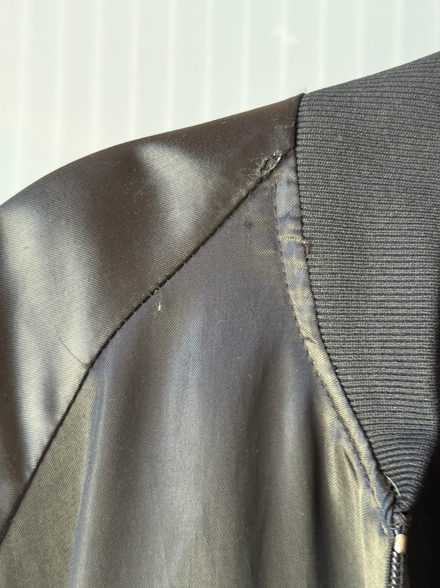 1980s Black Satin "Dodge Boys" Bomber Jacket