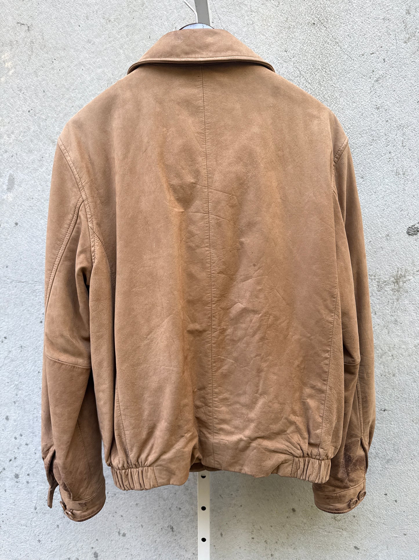 1990s Tan Suede Bomber Jacket