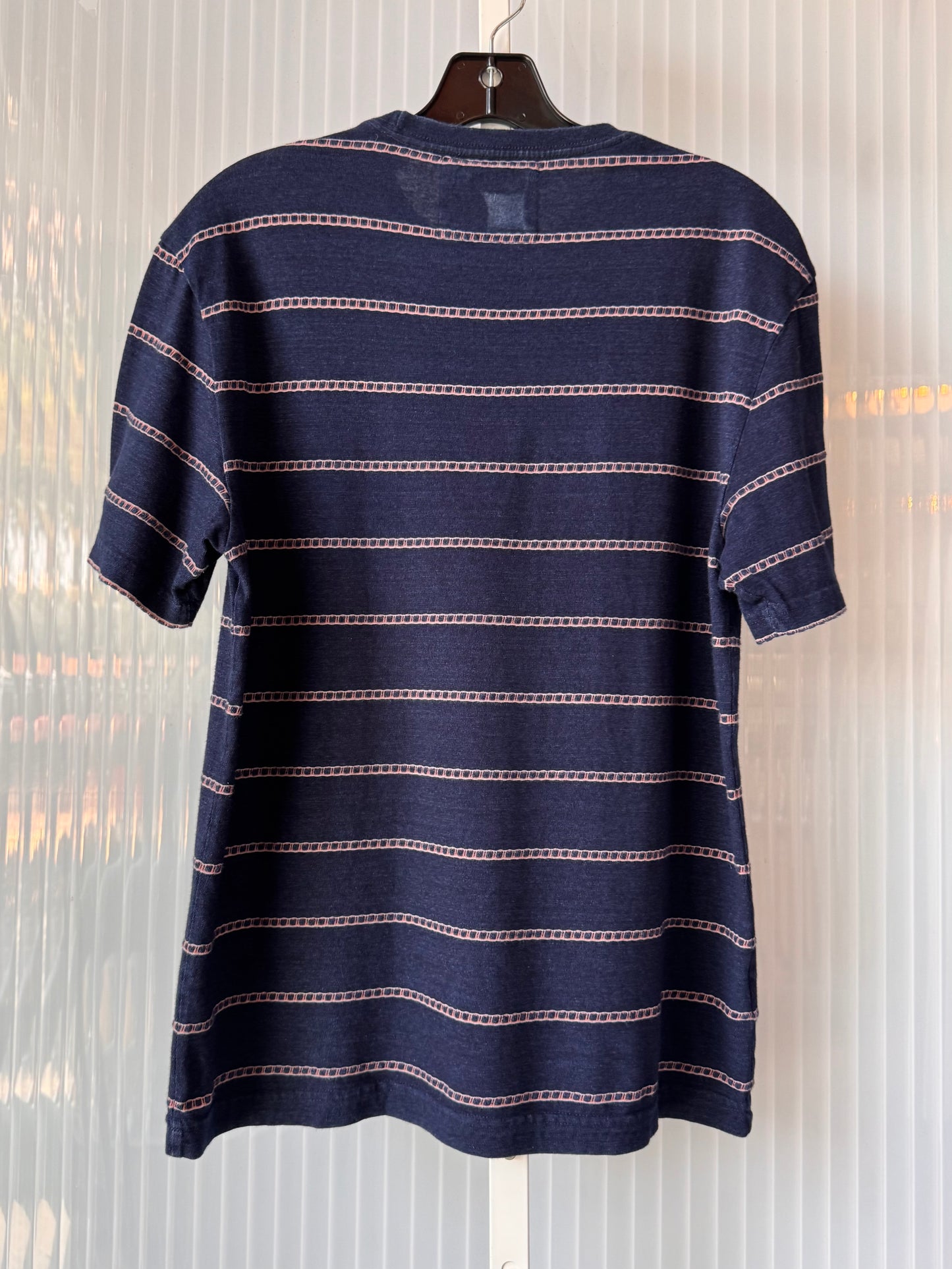 2000s does 80s Navy Chain Stripe T-Shirt
