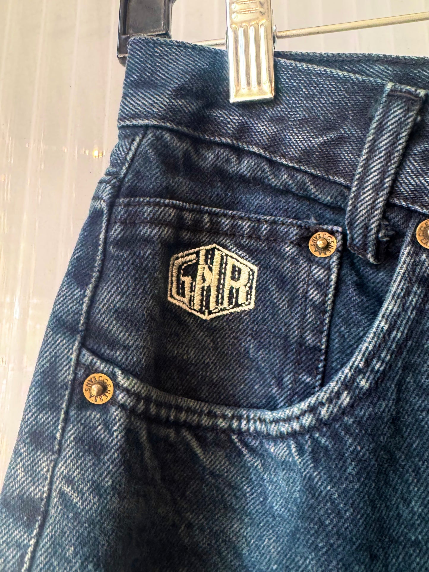 1980s Dark Blue Dungarees Jeans
