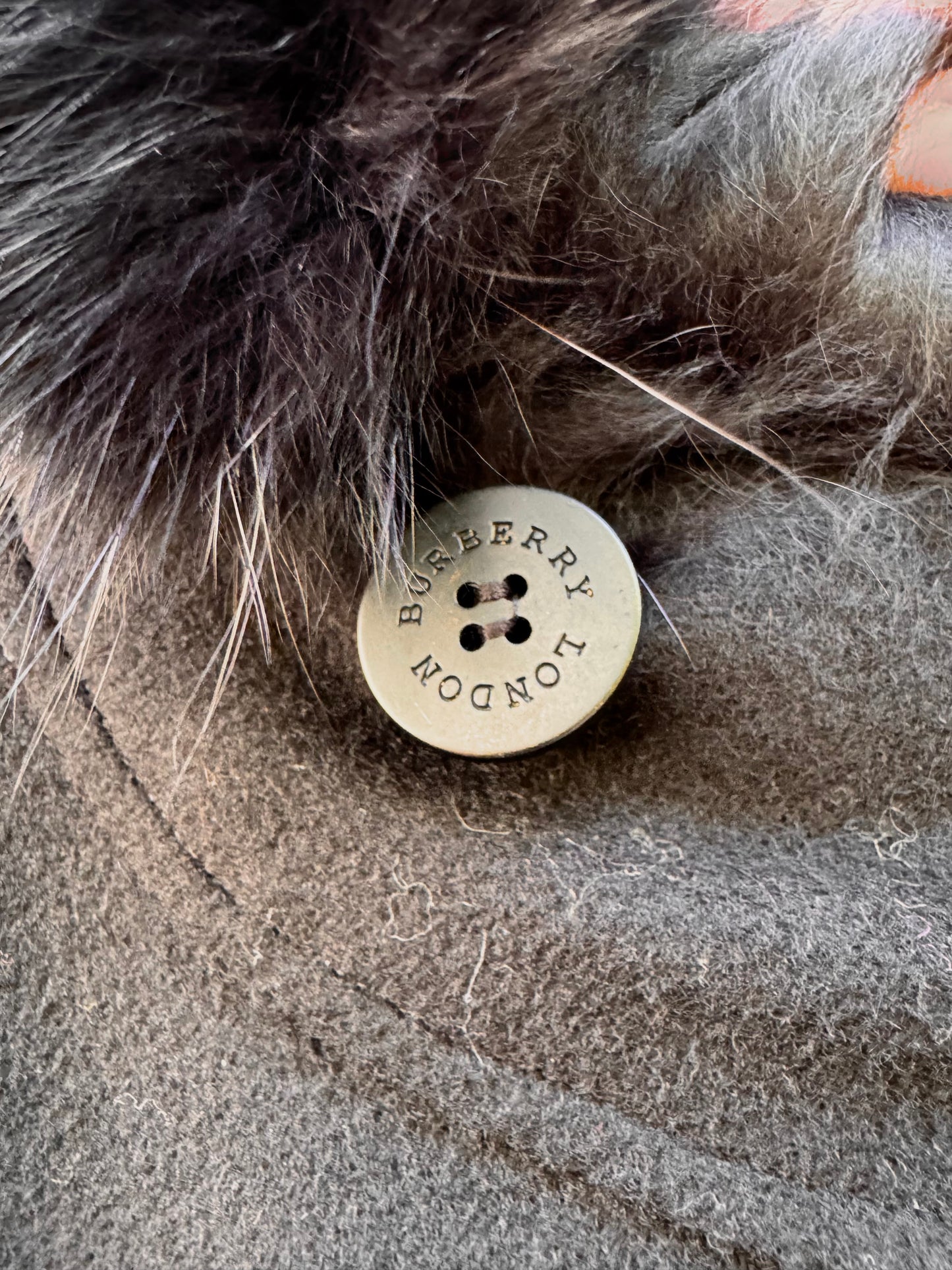 1980s Burberry Black Wool & Cashmere Cape with Fox Fur Collar