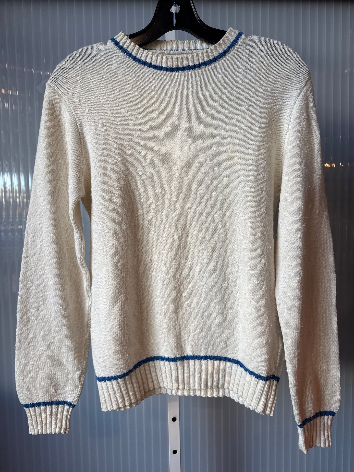 1980s White Textured Knit Sweater