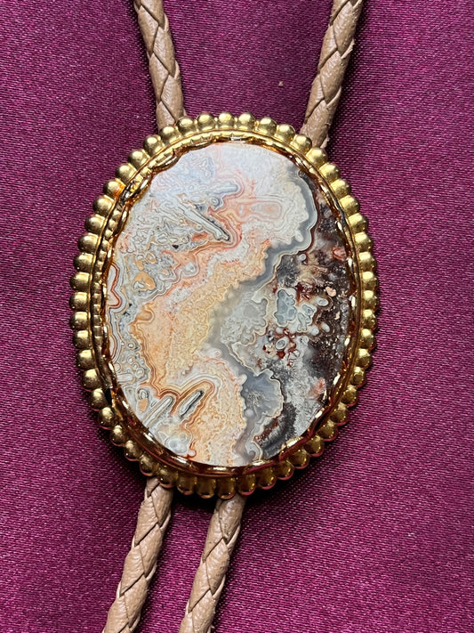 Orange Marble Bolo Tie