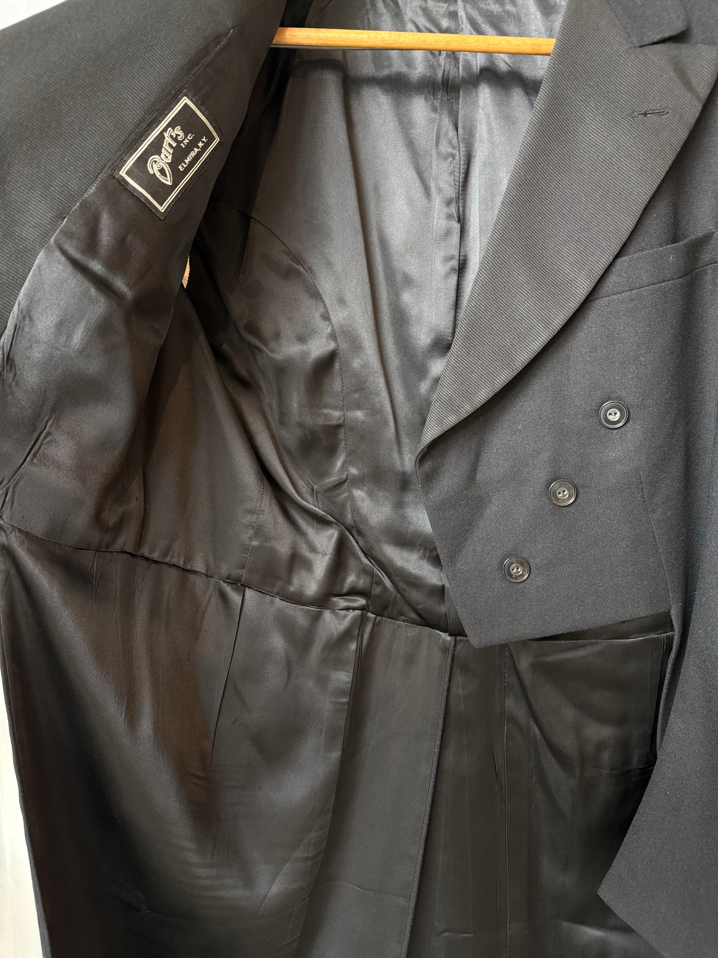 Black Wool Tailcoat & Pants Set