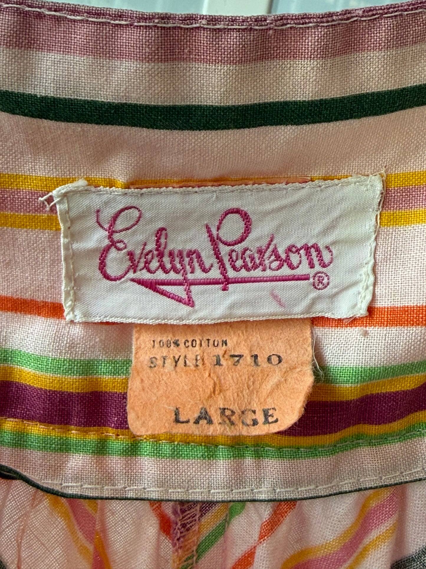 1970s Multicolor Striped Sleeveless Sun Dress