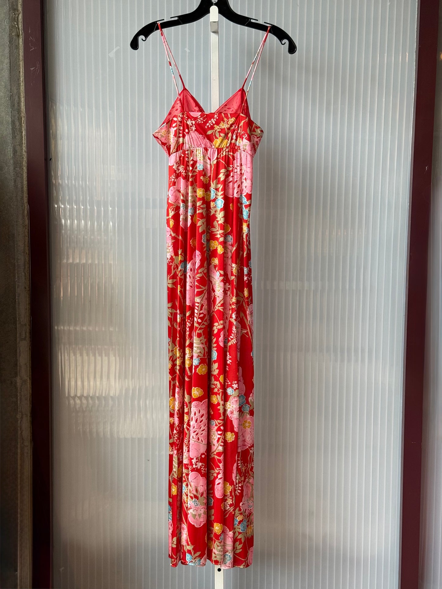 Red Multicolor Floral Pattern Sun Dress