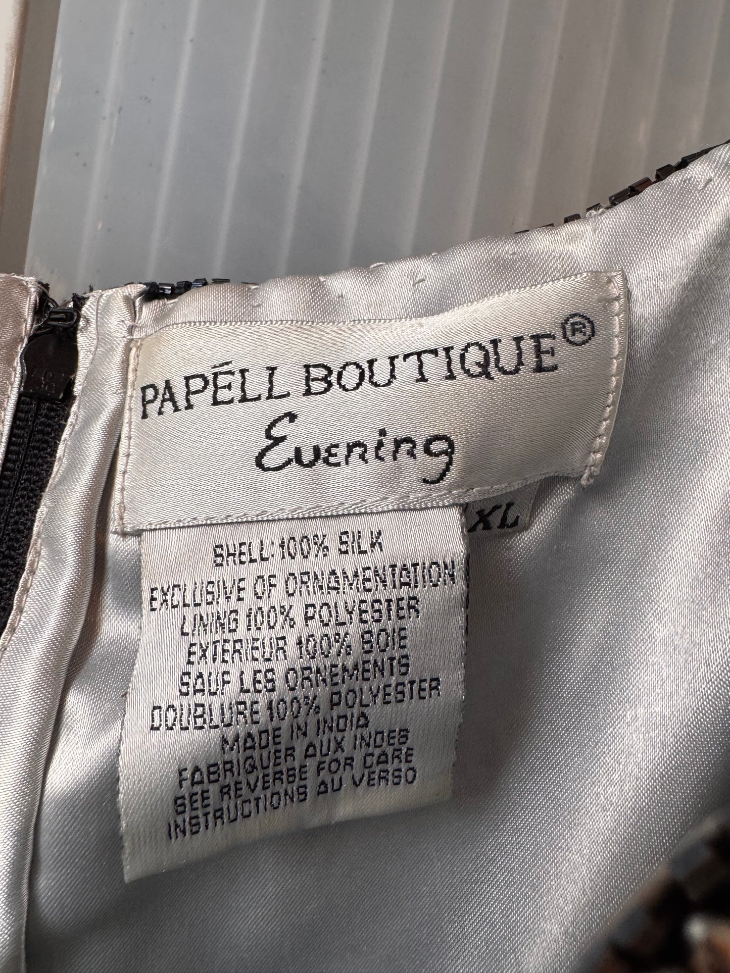 1980s does 1930s Black & Silver Beaded Silk Blouse