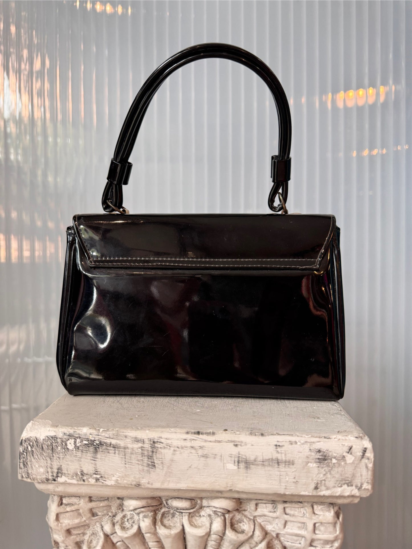 1950s Black Patent Leather Purse