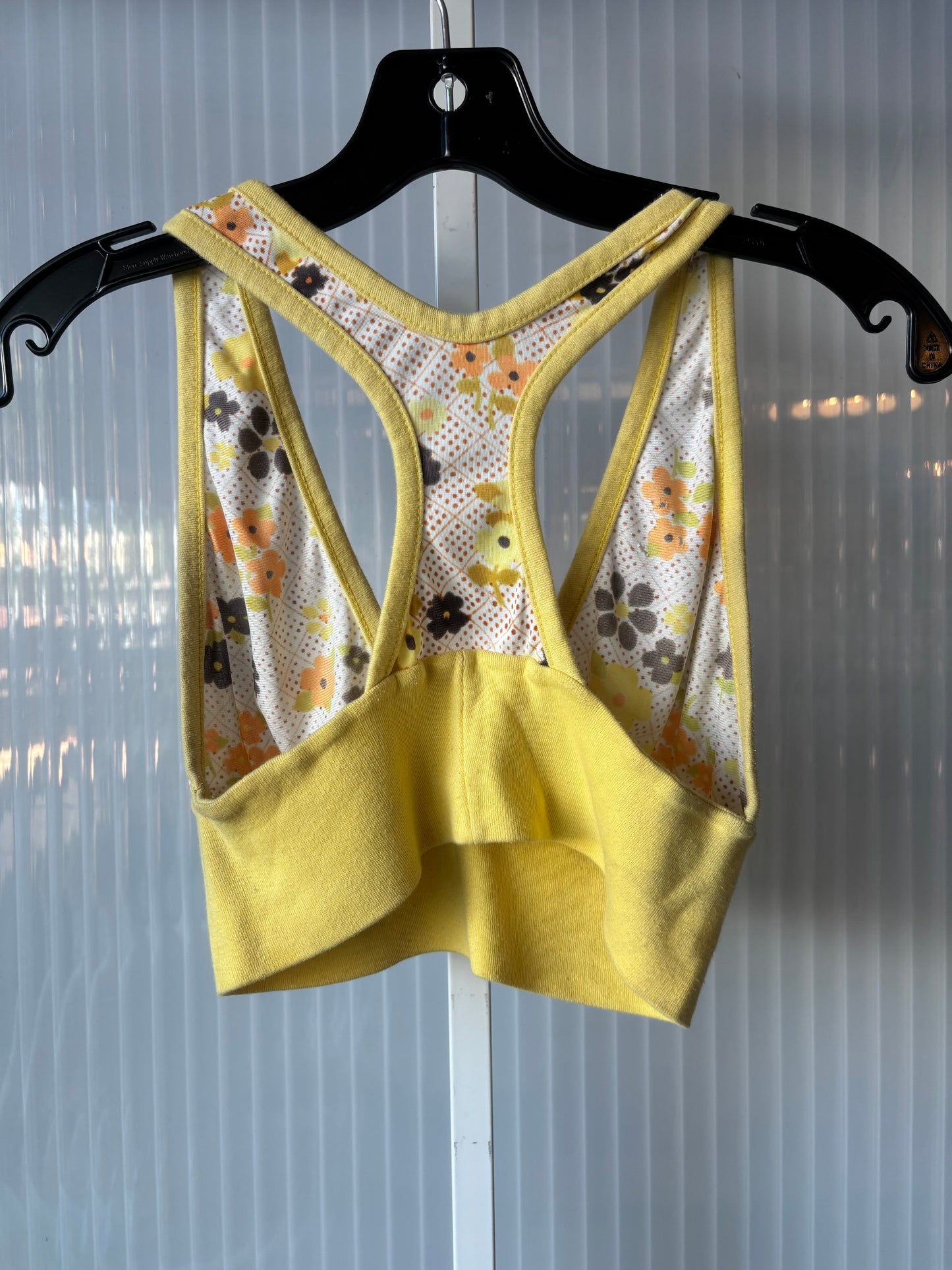 1970s Yellow & White Floral Halter Top