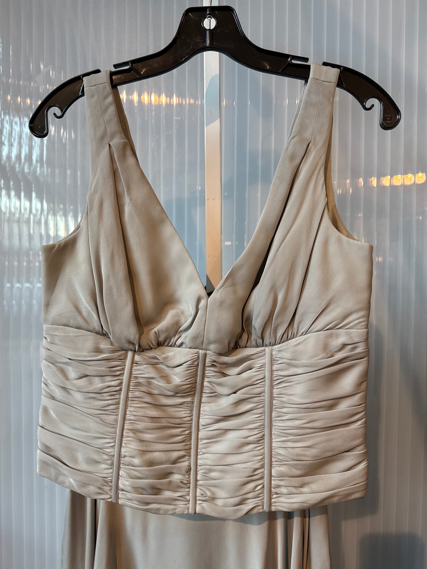 1990s Grey Silk 3-Piece set- Bustier, Scarf, and Skirt.