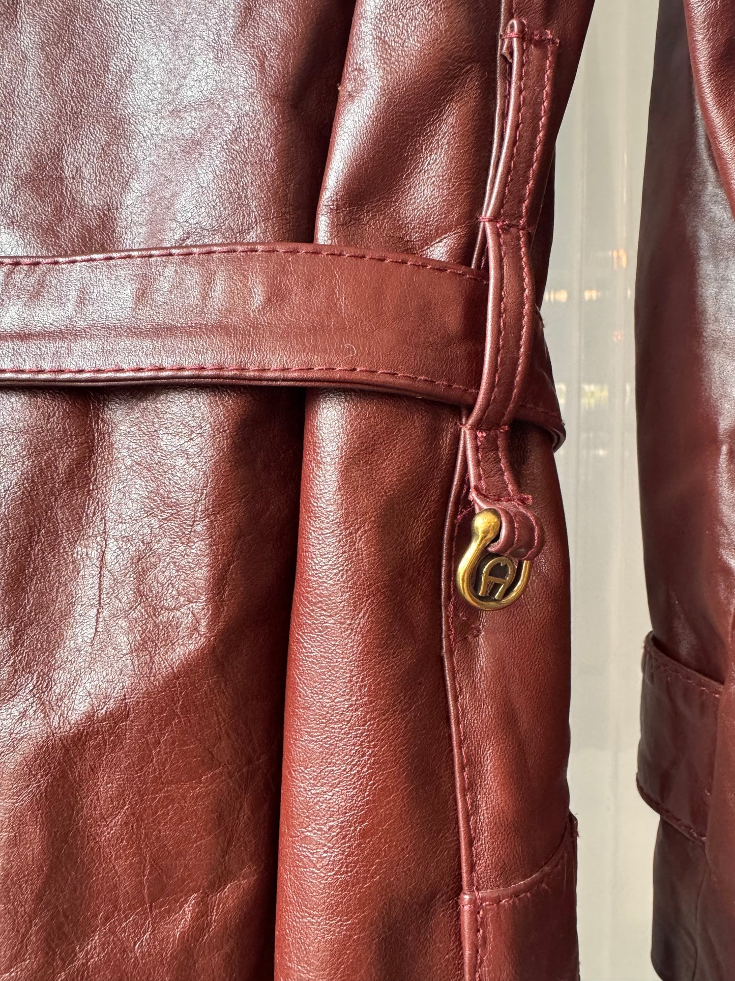 1970s Etienne Aigner Burgundy Leather Jacket
