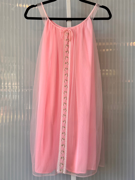 1960s Pink Babydoll Nightgown