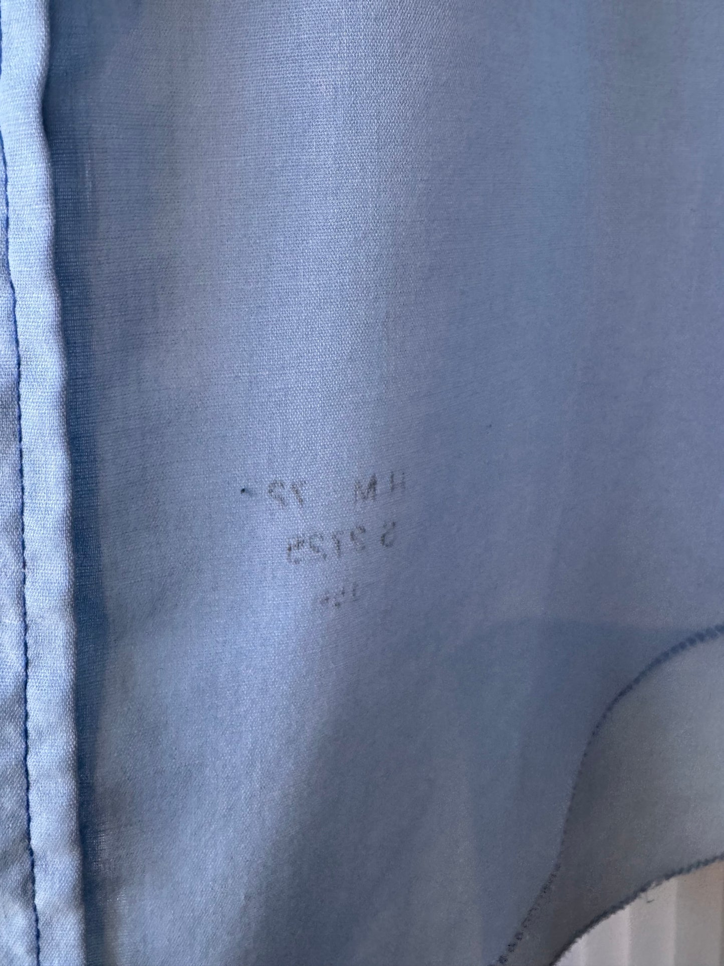 1970s Wrangler Blue Short Sleeve Button-Up Shirt