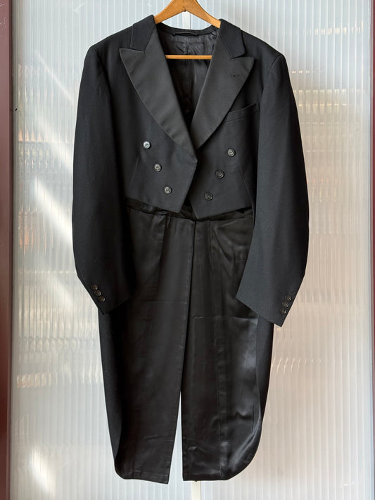 Black Wool Tailcoat & Pants Set