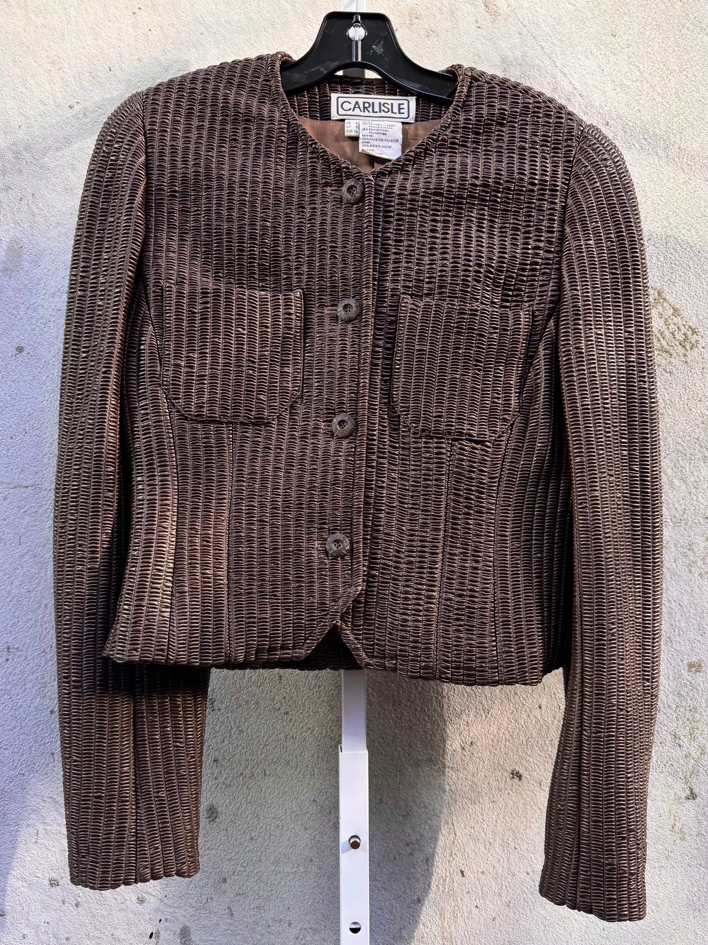 1980s French Gray Ribbed Vinyl Jacket