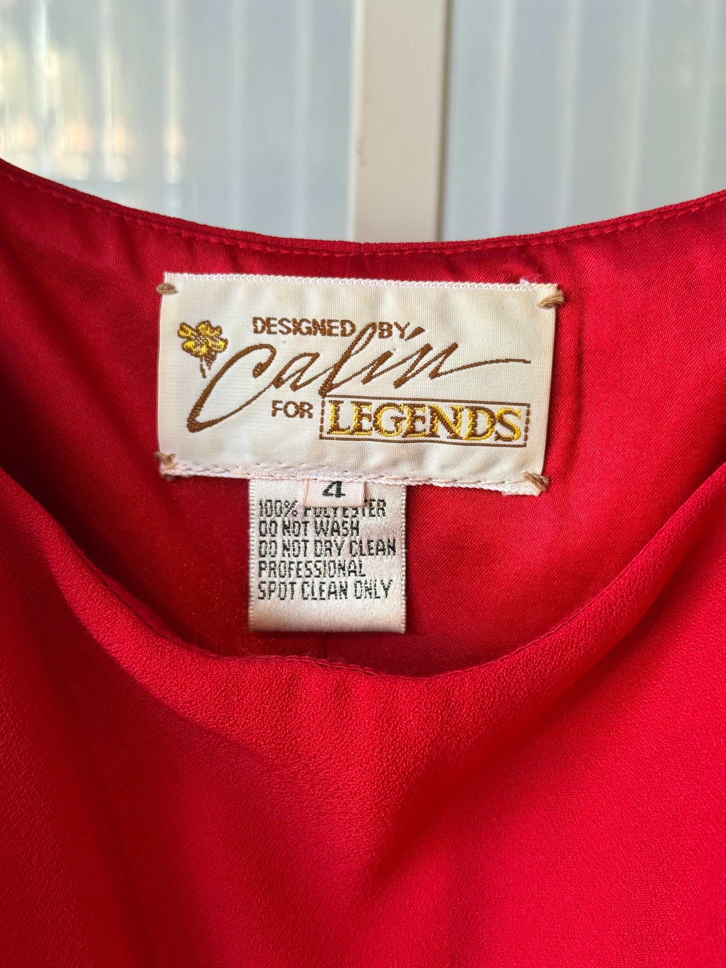 2000s Red Beaded Formal Gown