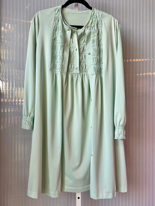 Aqua Blue Nightgown and Robe Set