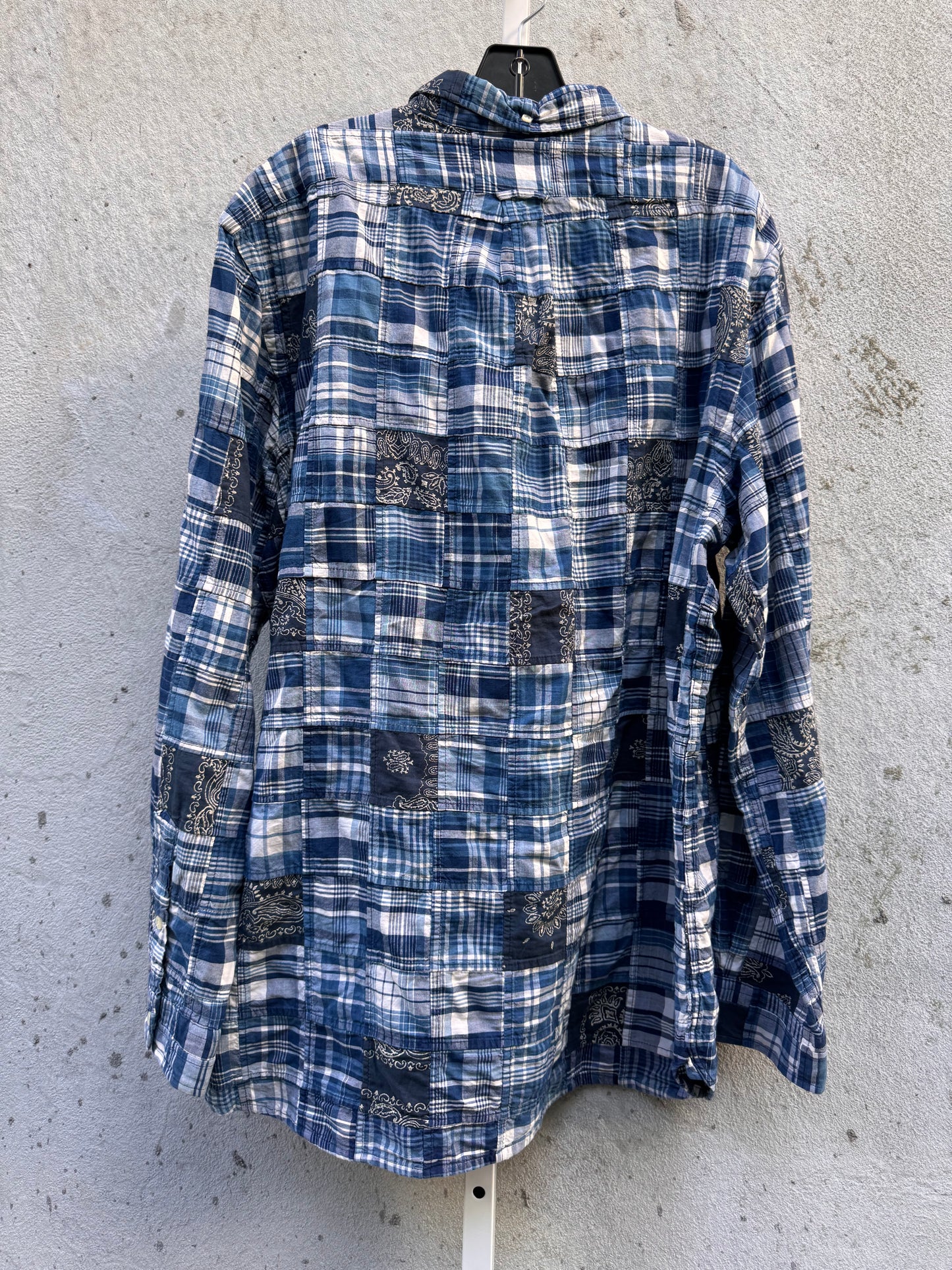 Ralph Lauren Indigo Plaid & Bandana Pattern Button Down Shirt